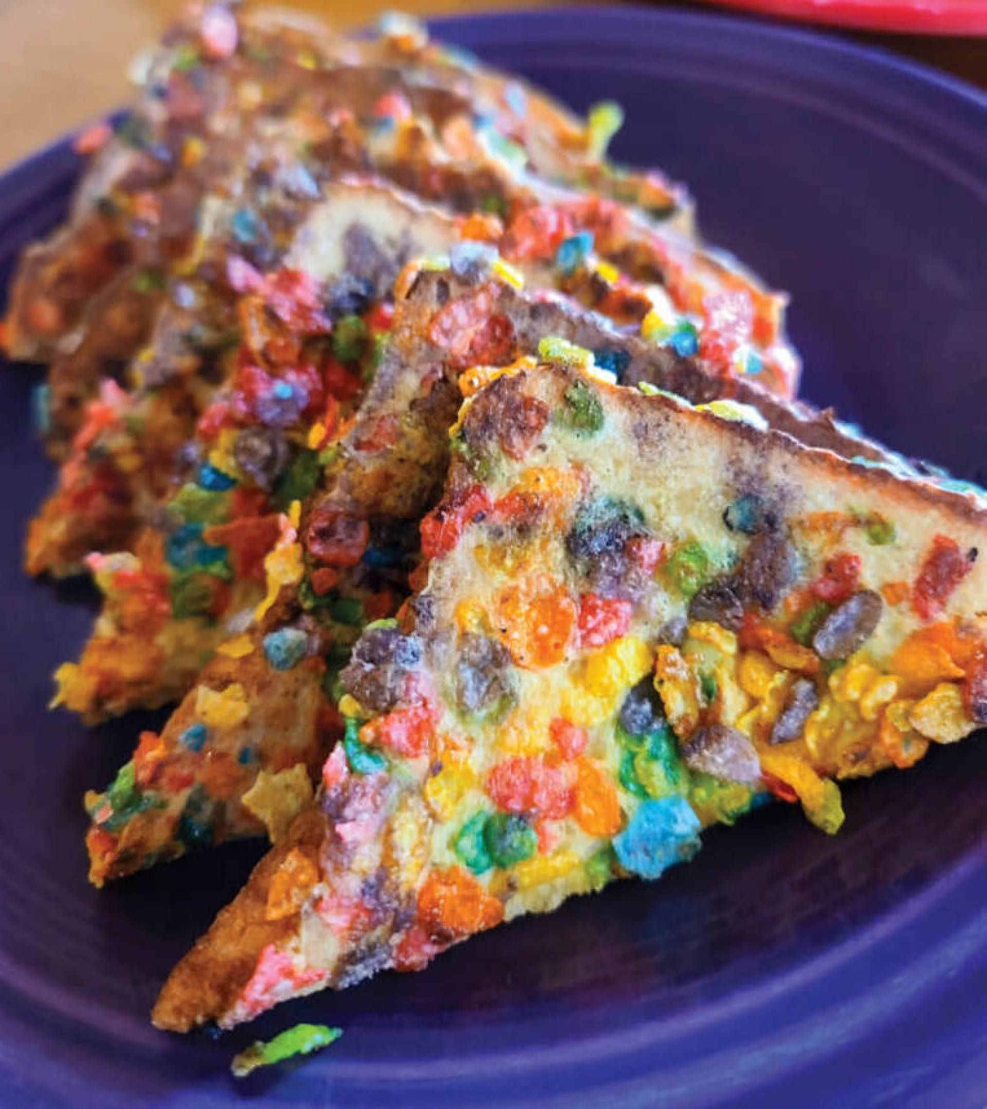 Fruity Pebbles French Toast with Turkey Sausage (ATHLETE)