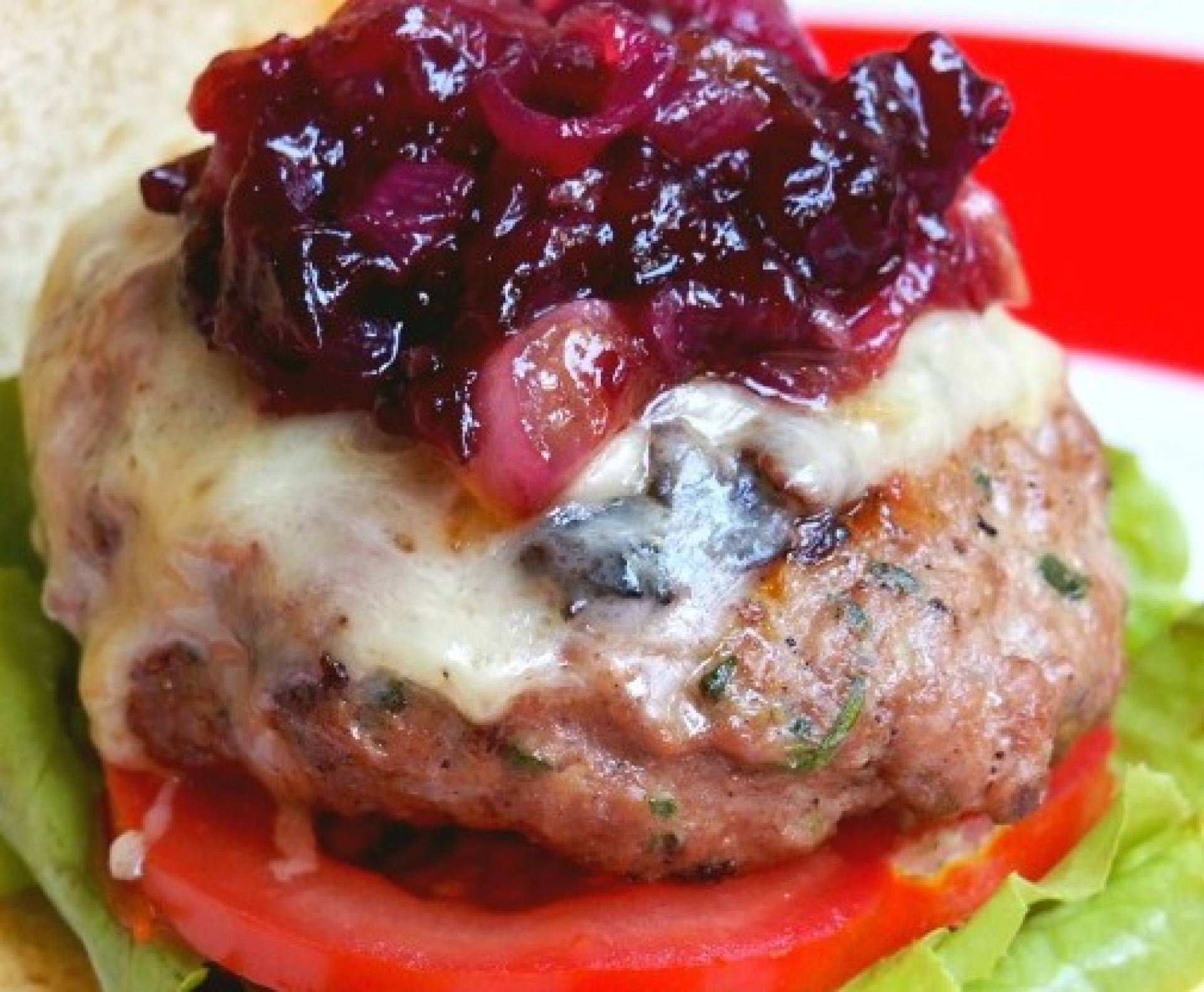 Turkey Burger with Cranberry Sauce Over Lettuce, Sweet Potato Fries (PRO)