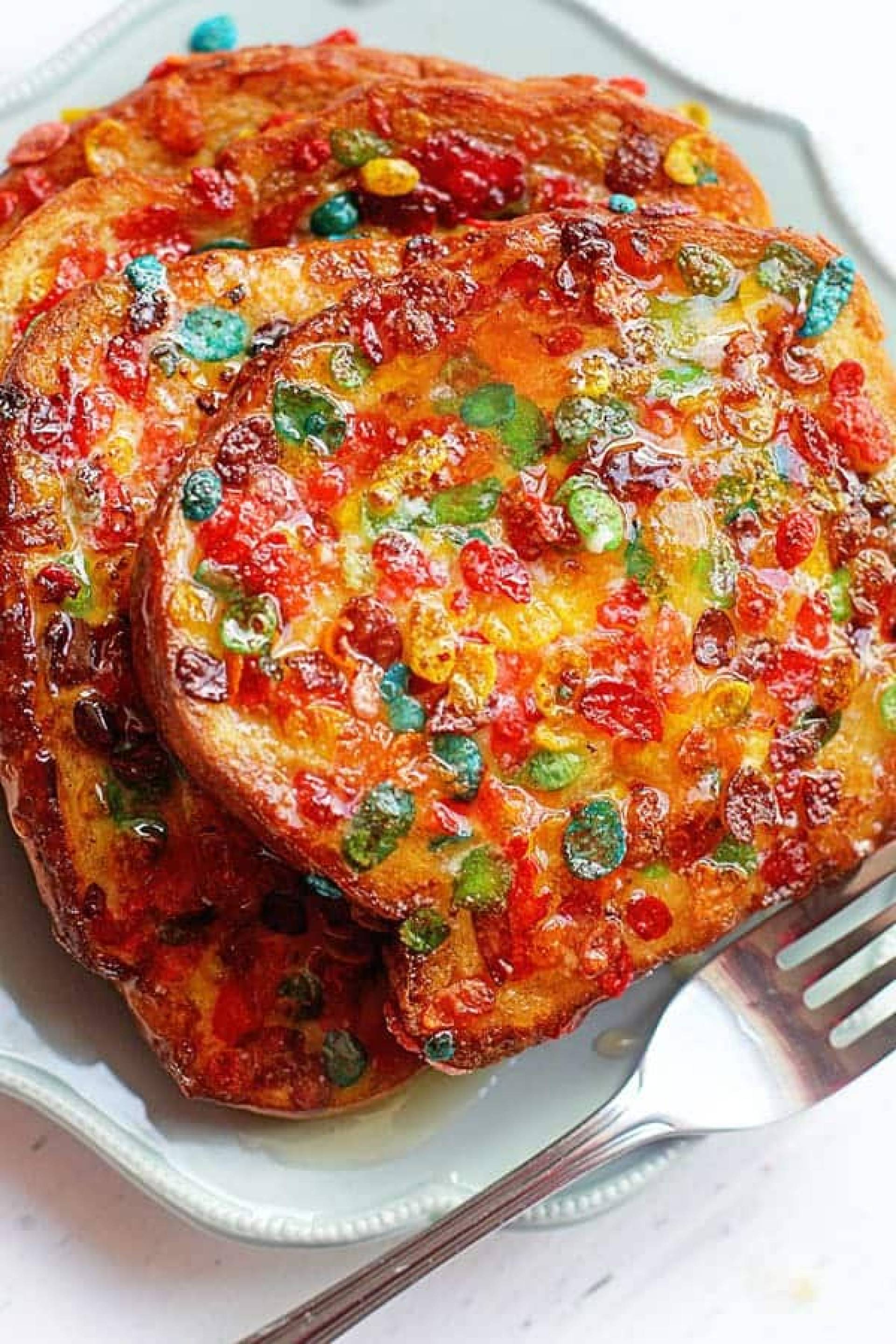 Fruity Pebbles French Toast with Turkey Sausage (ATHLETE)