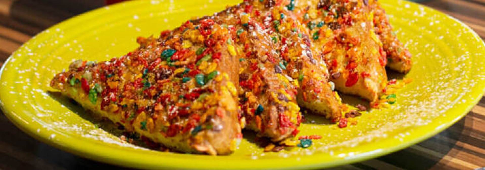 Fruity Pebbles French Toast with Turkey Sausage (PRO)