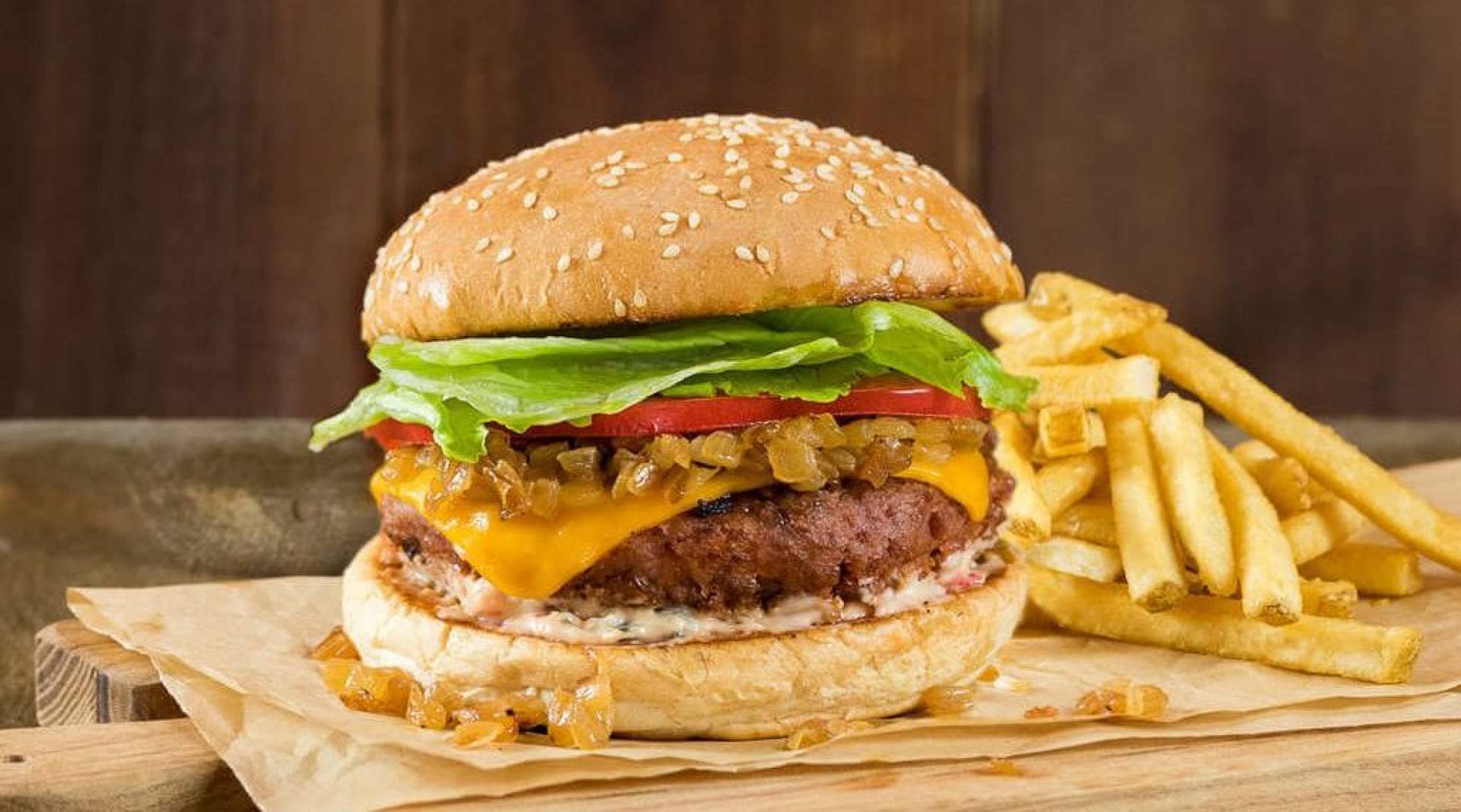 Vegan BBQ Cheeseburger and Rutabaga Fries
