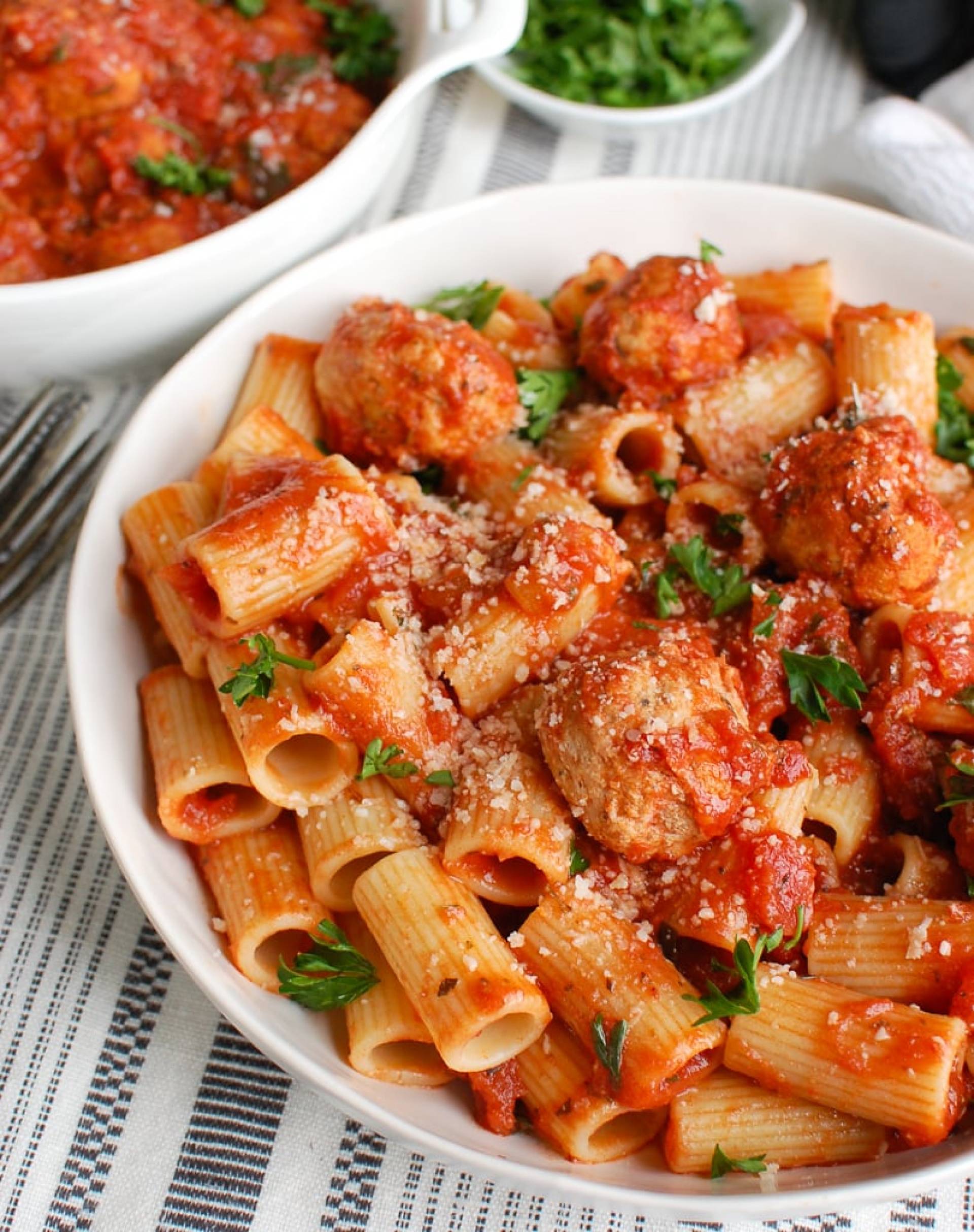 Rigatoni and Turkey Meatballs (ATHLETE)