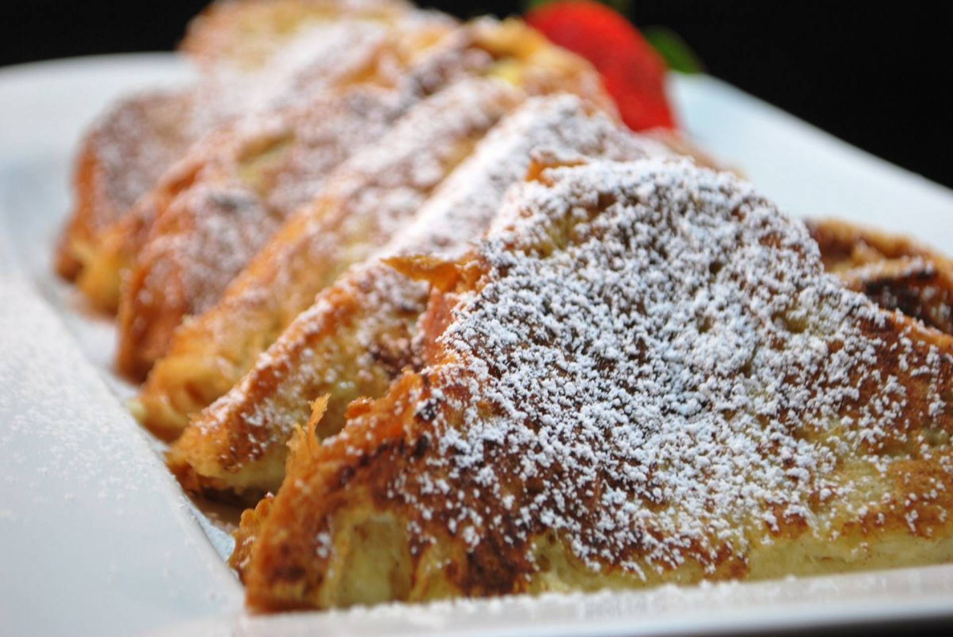 Cinnamon Sugar French Toast with Turkey Sausage with Strawberry Maple Syrup (PRO)