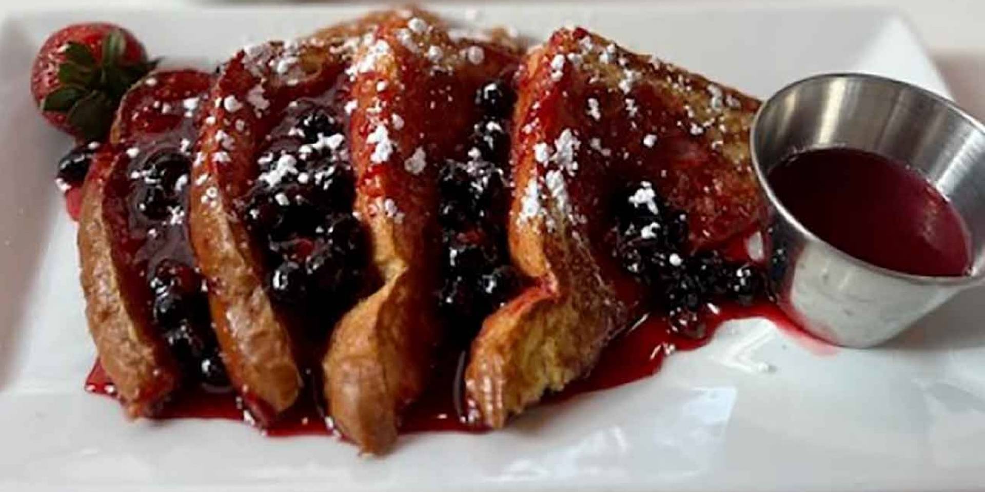 Chocolate French Toast with Turkey Sausage with Strawberry Maple Syrup (PRO)