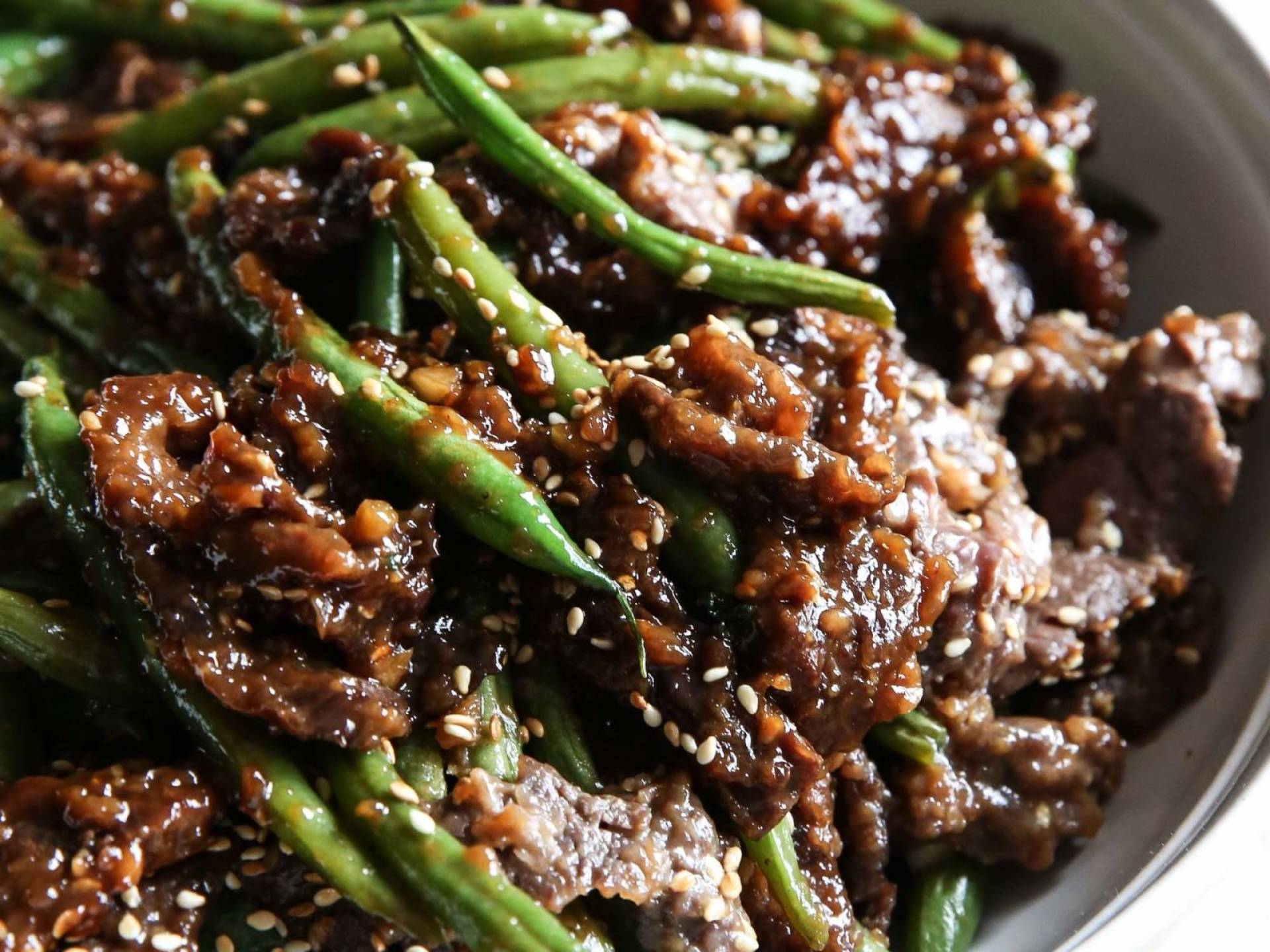 Keto Steak Teriyaki, Cauliflower Rice, Green Beans