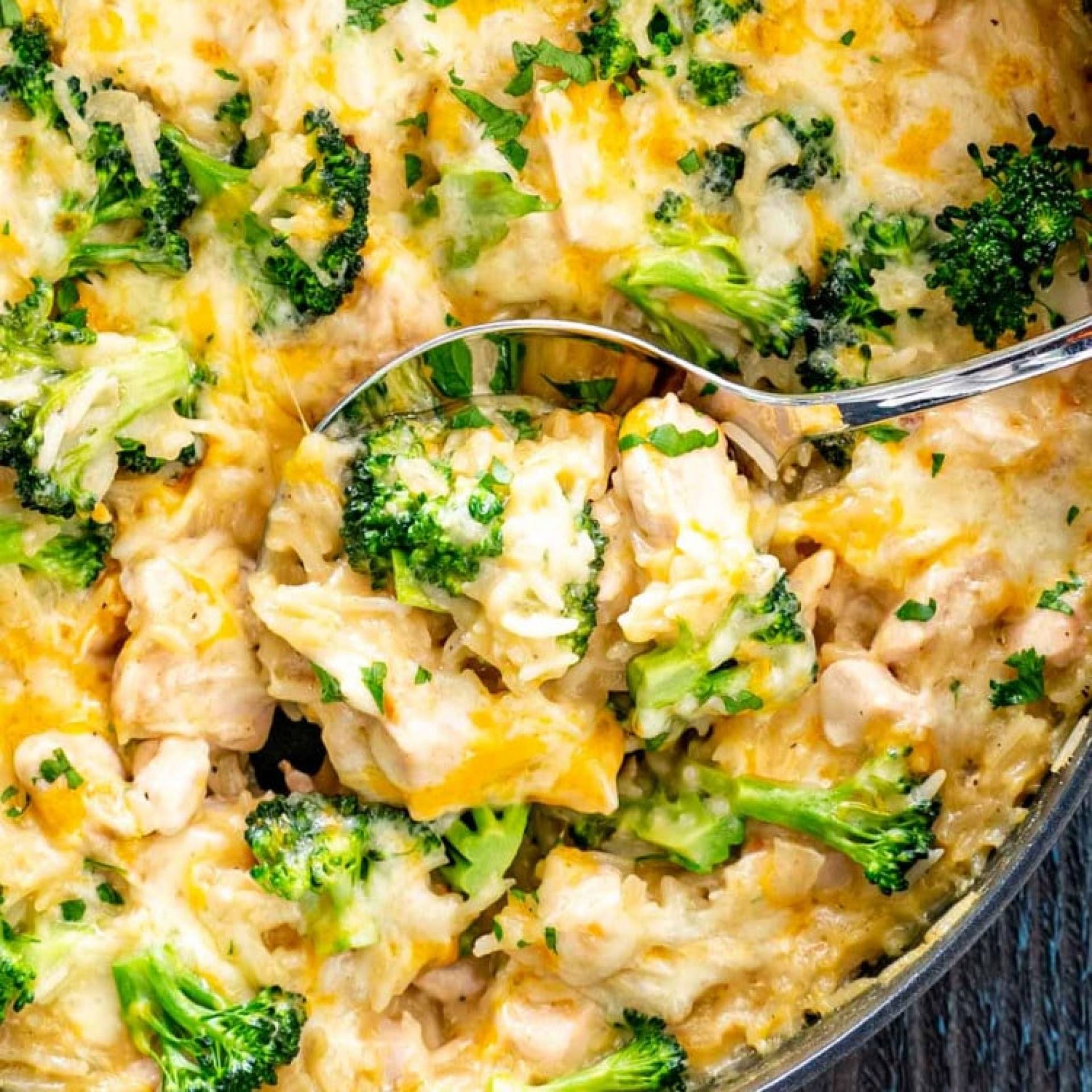 Lemon Garlic Chicken with Broccoli Cheddar Rice