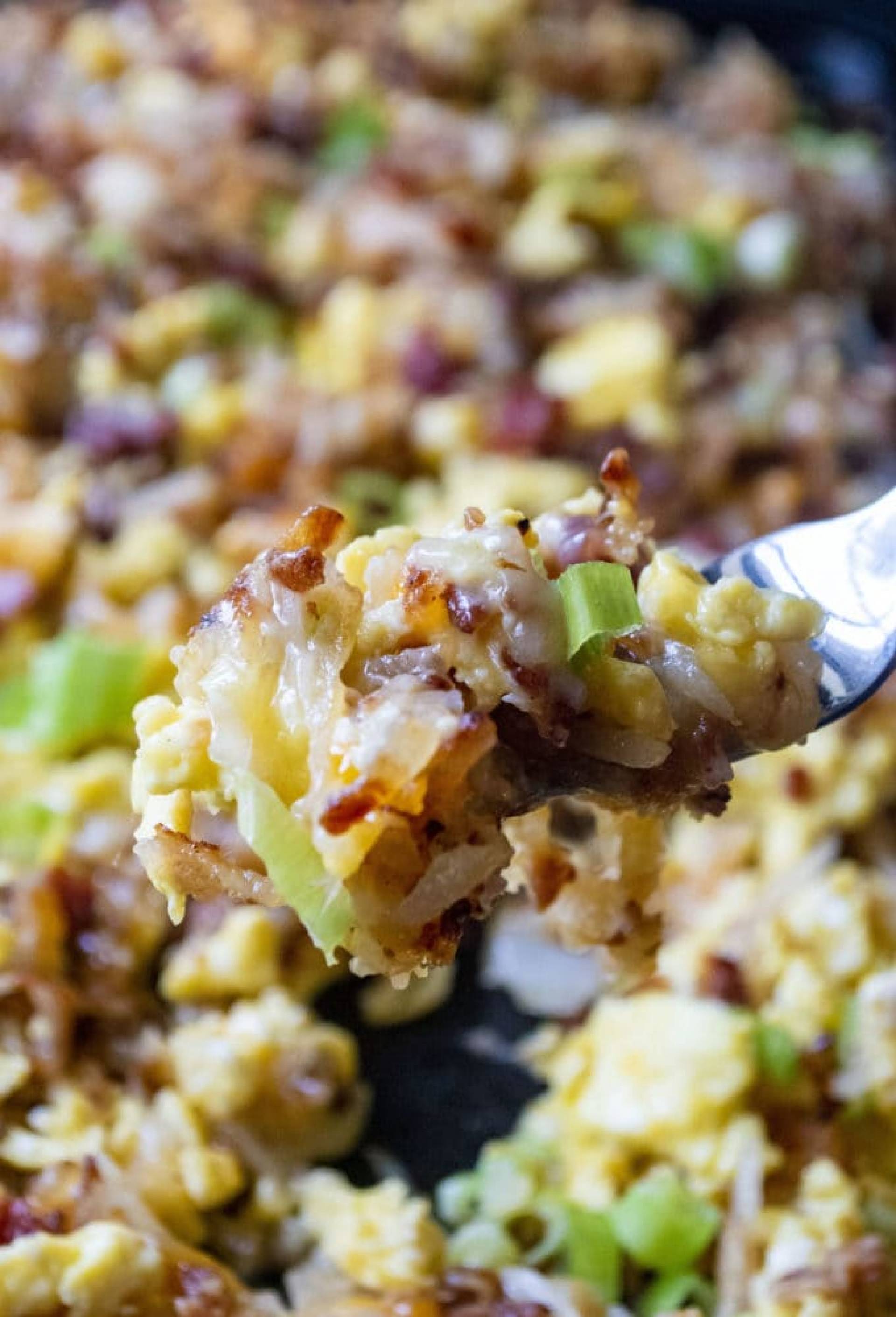 Egg and Chicken Maple Sausage Scramble with Hash Browns (ATHLETE)