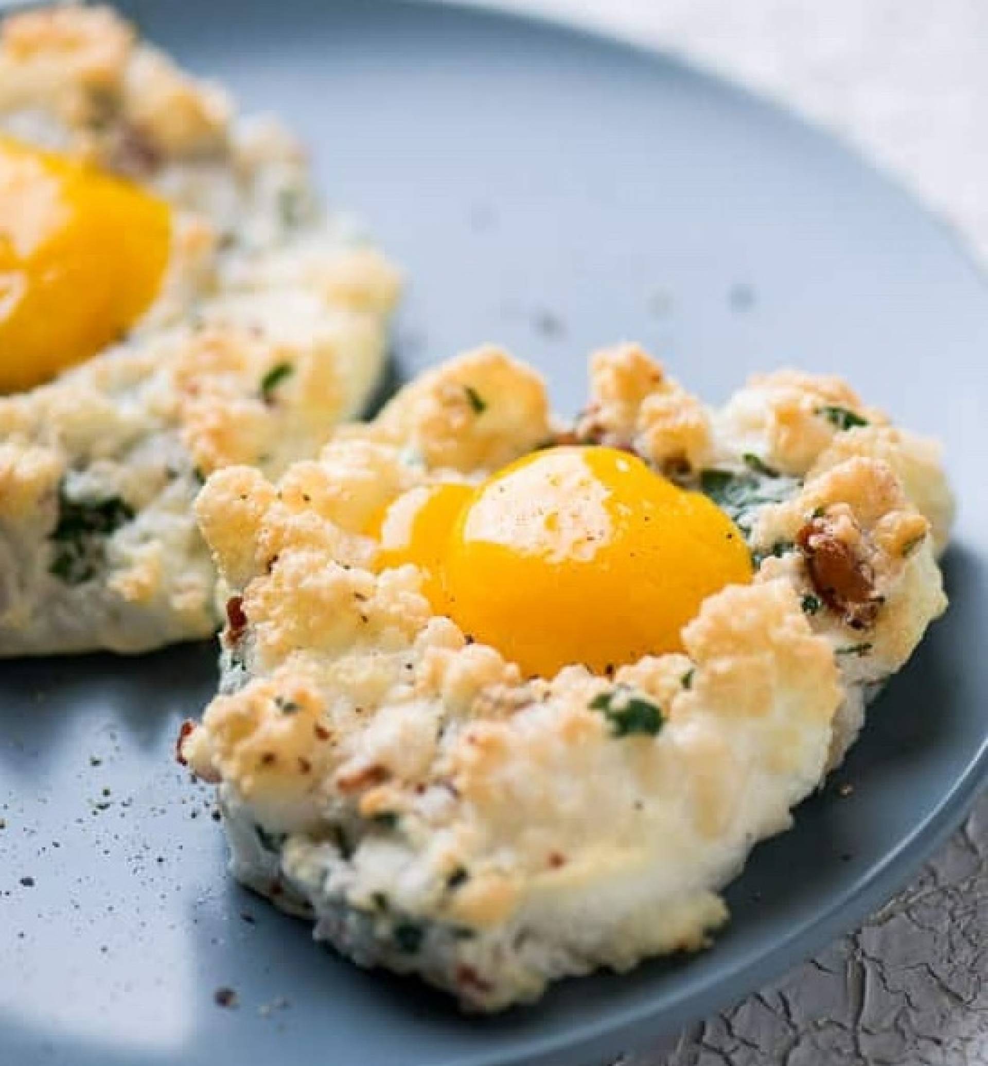 Keto Cheesy Cloud Eggs with Pork Sausage