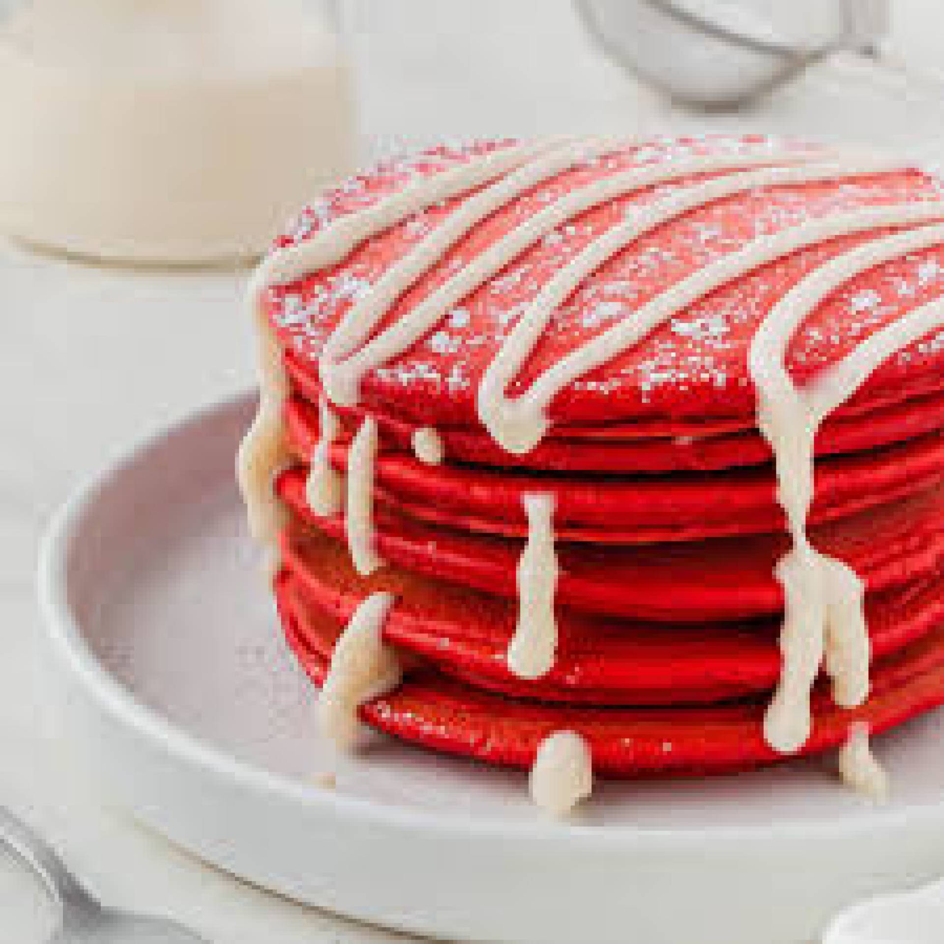 Red Velvet Protein Pancakes with Turkey Sausage (PRO)