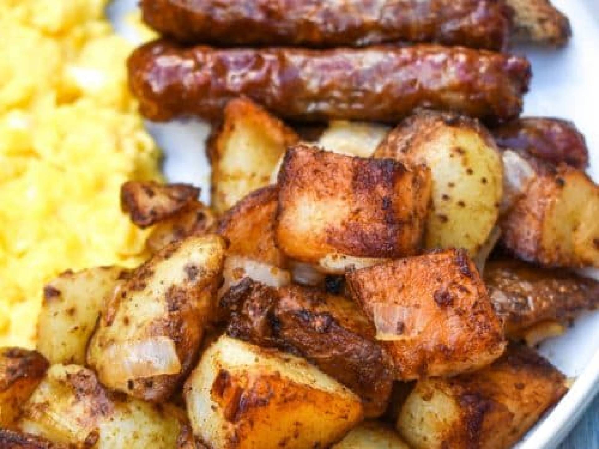 Home Fries, Cheesy Eggs, Turkey Sausage (ATHLETE)