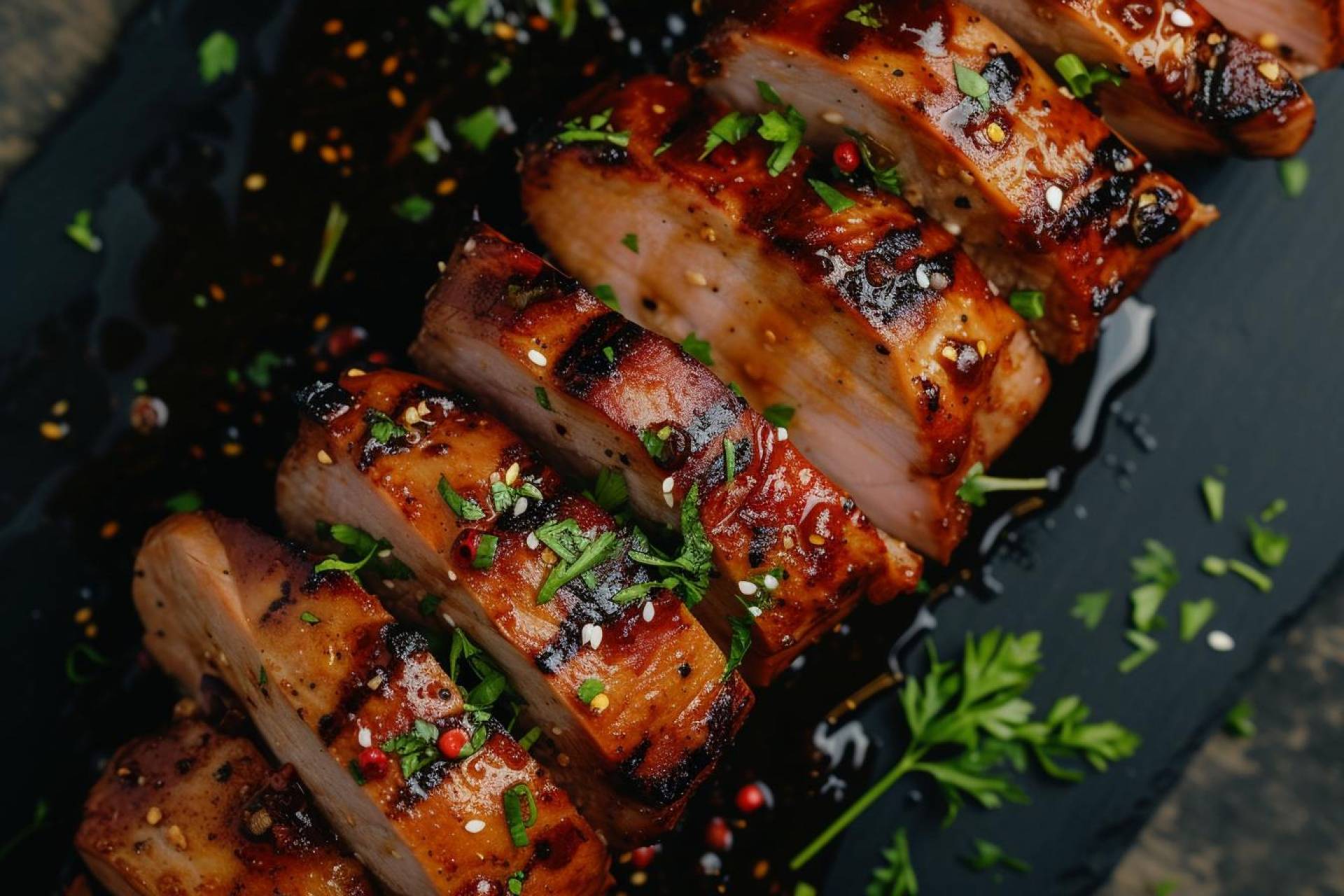Apple Cider Glazed Pork Tenderloin with Baby Potatoes and Asparagus (ATHLETE)