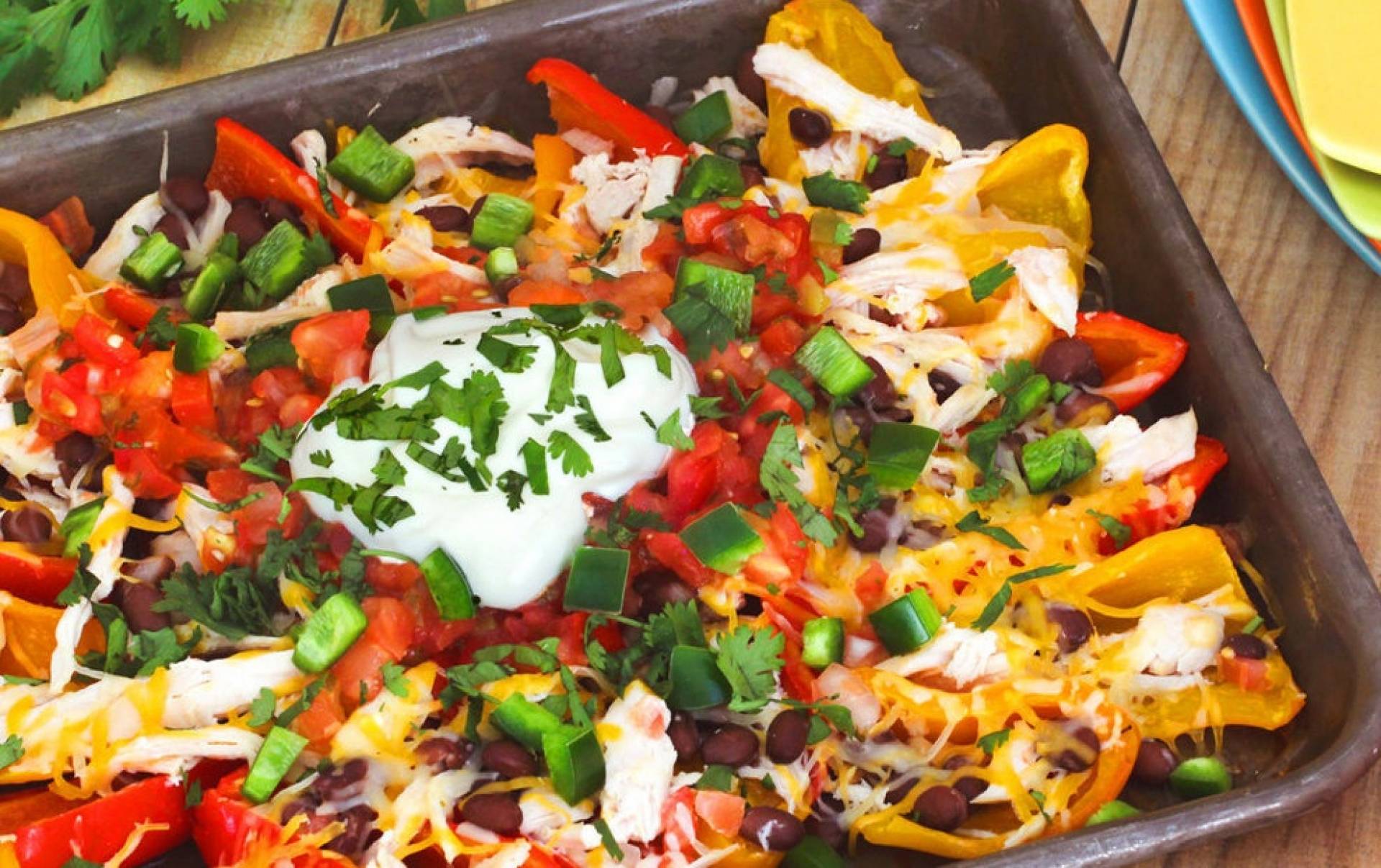 Keto Bell Pepper Chicken Nachos
