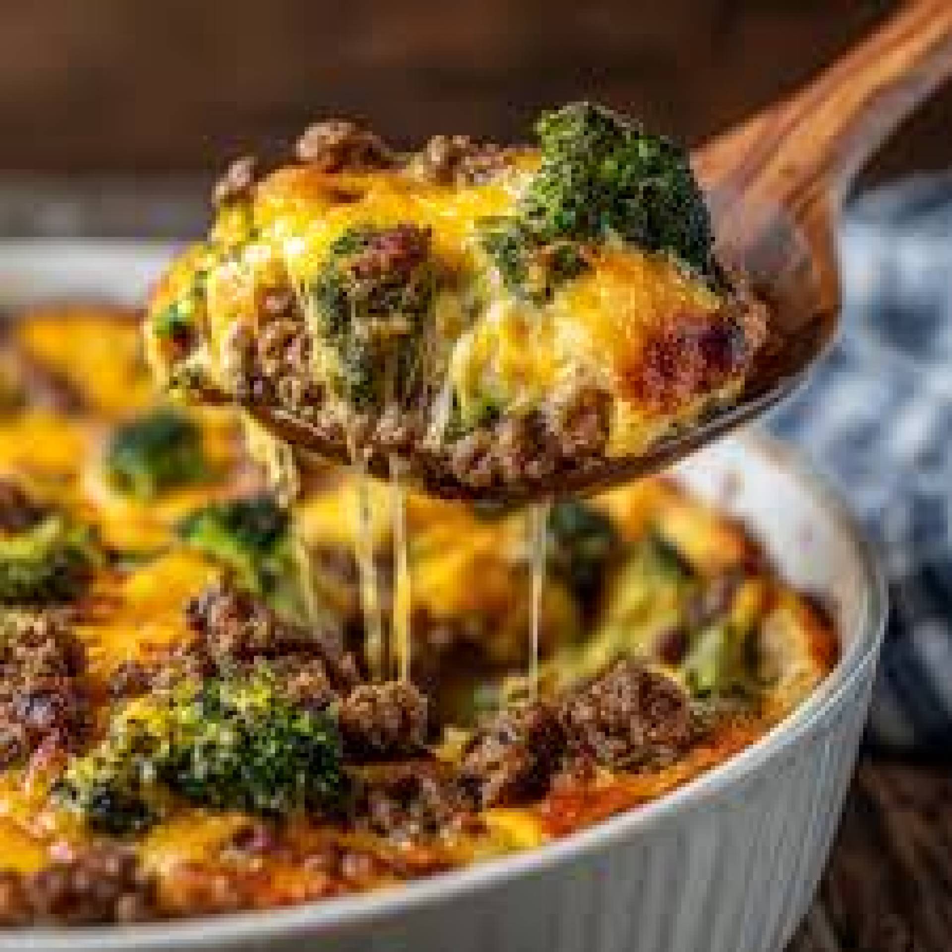 Keto Hamburger and Broccoli Skillet with Cheesy Spice Melt