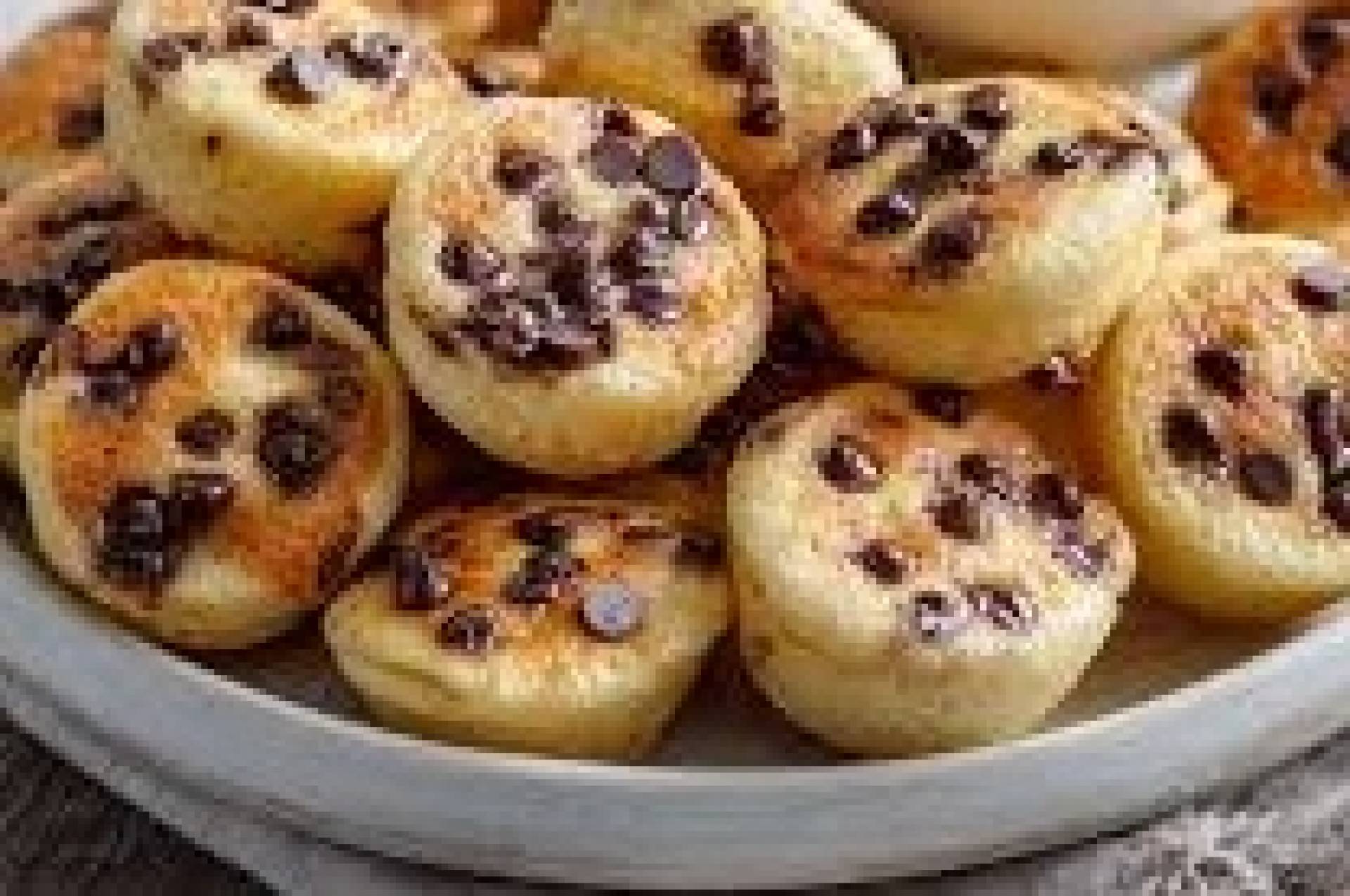 Keto Chocolate Chip Pancakes Bites with Turkey Sausage