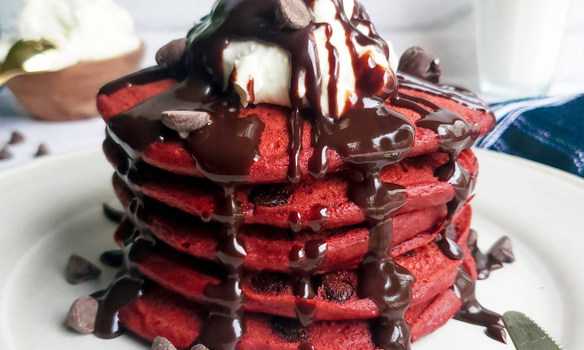 Keto Red Velvet Protein Pancakes