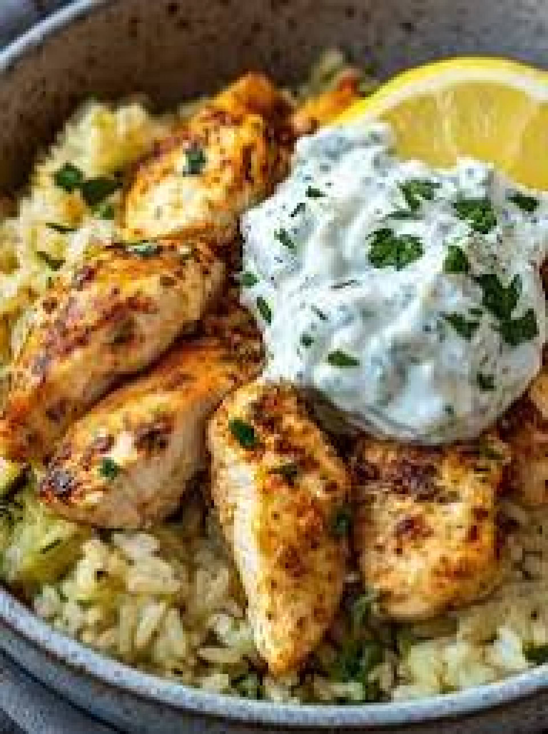 Greek Lemon Chicken with Brown Rice and Green Beans (ATHLETE)