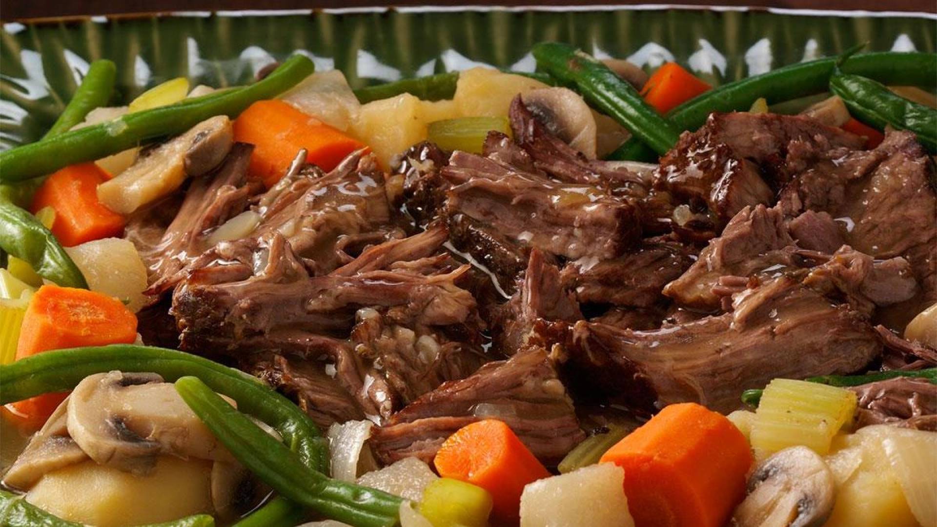 Cider Pot Roast with Root Vegetables and Green Beans (PRO)