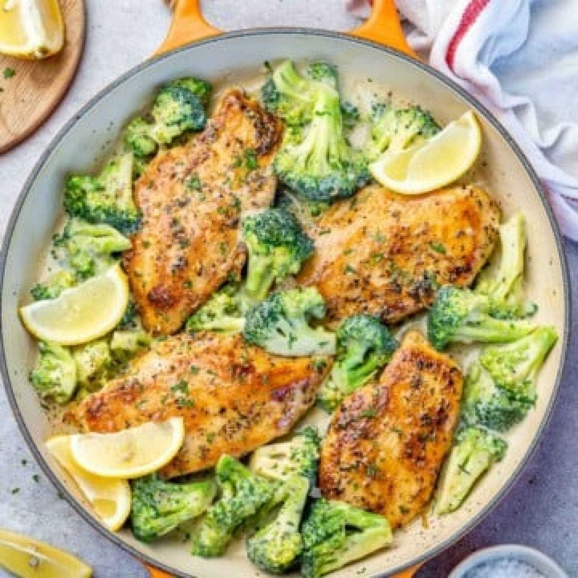 Keto Lemon Garlic Chicken and Broccoli