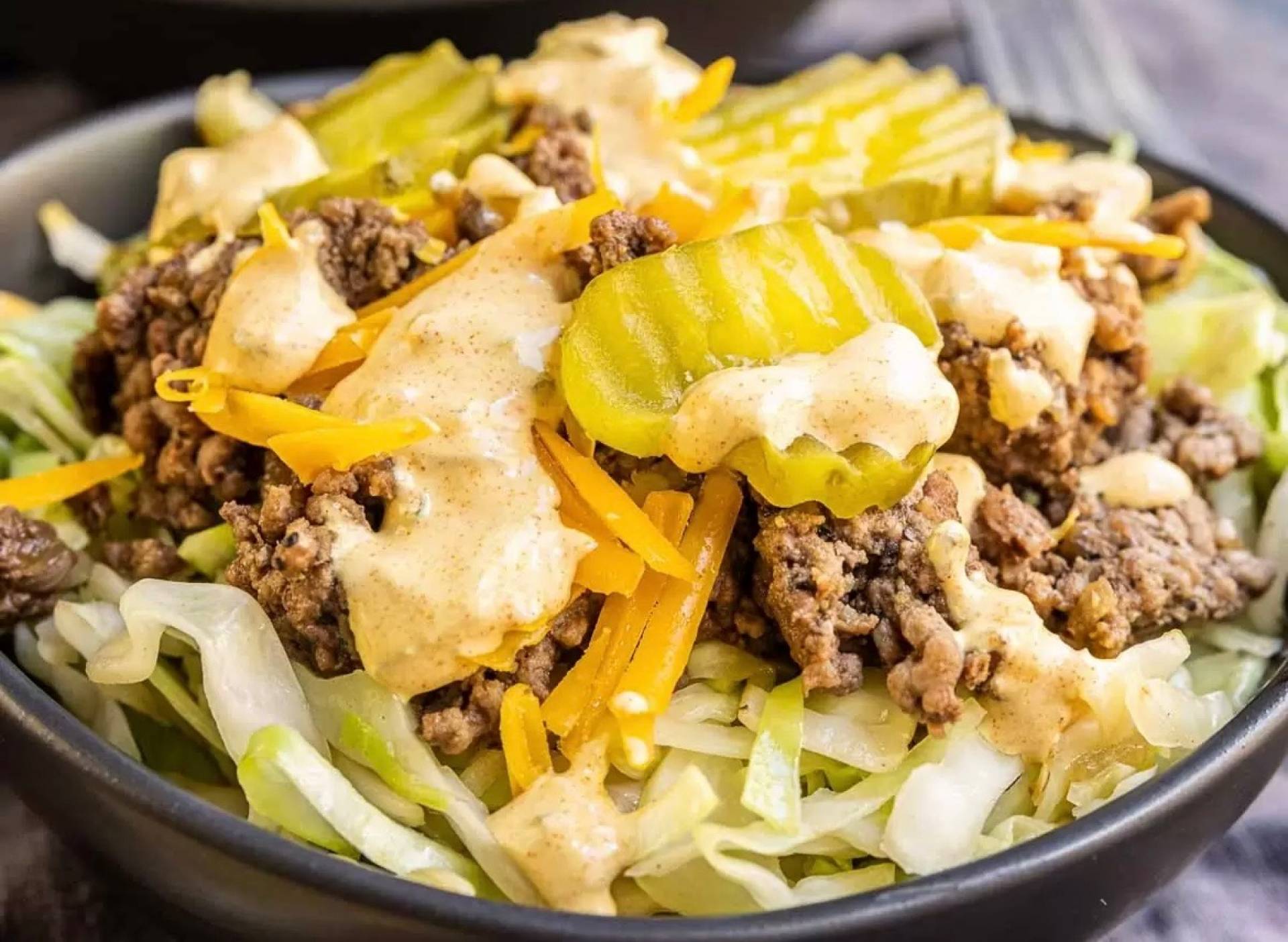 Keto Big Mac Burger Bowl